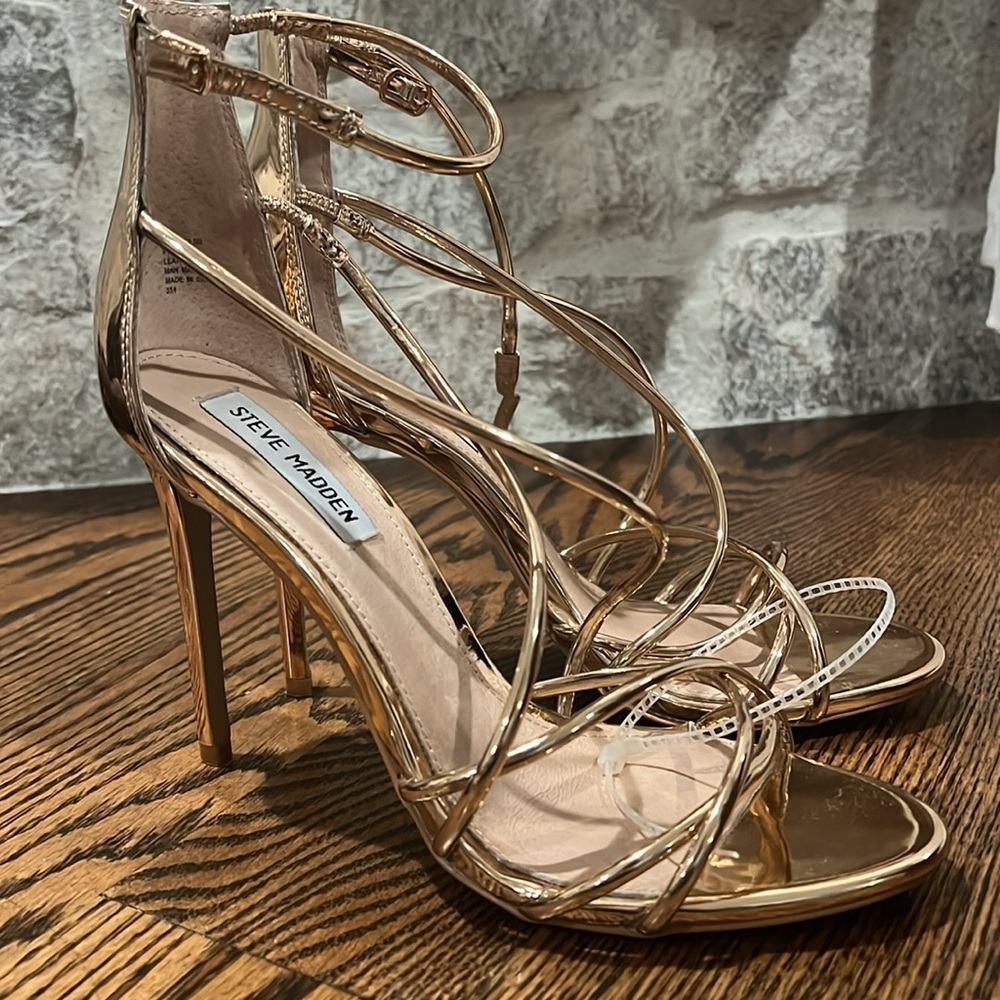Steve Madden Metallic strappy heels